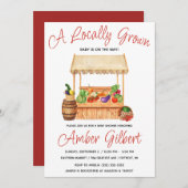 Vor Ort erbaut, Bauernmarkt-Babydusche Einladung (Vorne/Hinten)