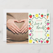 Vor Ort gebaute Baby-Dusche auf dem Bauernmarkt Dankeskarte (Vorderseite)