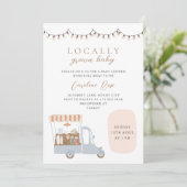 Vor Ort gebaute Baby-Dusche auf dem Bauernmarkt Einladung (Stehend Vorderseite)