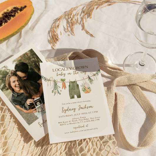 Vor Ort gebaute Baby-Dusche auf dem Bauernmarkt Einladung