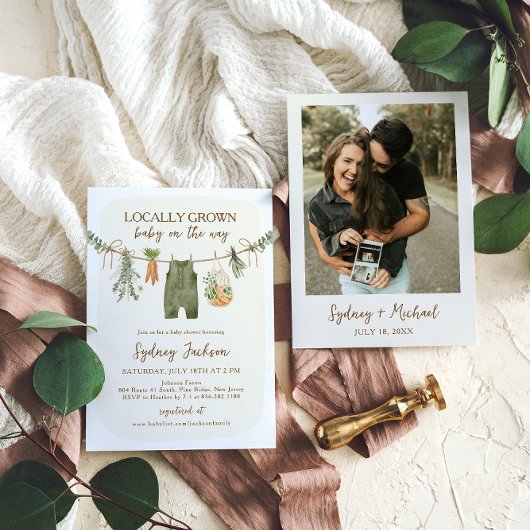 Vor Ort gebaute Baby-Dusche auf dem Bauernmarkt Einladung