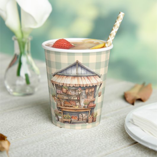 Vor Ort gebaute Baby-Dusche auf dem Bauernmarkt Pappbecher (In Situ)