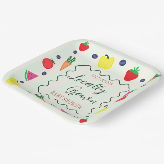 Vor Ort gebaute Baby-Dusche auf dem Bauernmarkt Pappteller (Gewinkelt)