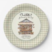 Vor Ort gebaute Baby-Dusche auf dem Bauernmarkt Pappteller (Vorderseite)