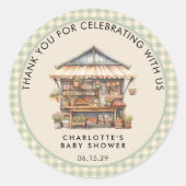 Vor Ort gebaute Baby-Dusche auf dem Bauernmarkt Runder Aufkleber (Vorderseite)