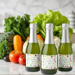 Vor Ort gebaute Baby-Dusche auf dem Bauernmarkt Schaumweinetikett