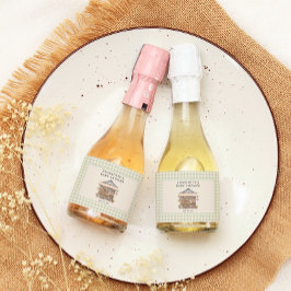 Vor Ort gebaute Baby-Dusche auf dem Bauernmarkt Schaumweinetikett