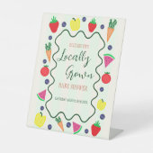 Vor Ort gebaute Baby-Dusche auf dem Bauernmarkt Sockelschild (Vorderseite)