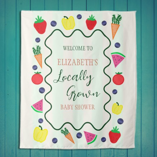 Vor Ort gebaute Baby-Dusche auf dem Bauernmarkt Wandteppich