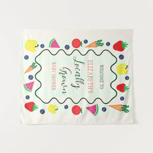 Vor Ort gebaute Baby-Dusche auf dem Bauernmarkt Wandteppich (Vorderseite (Horizontal))