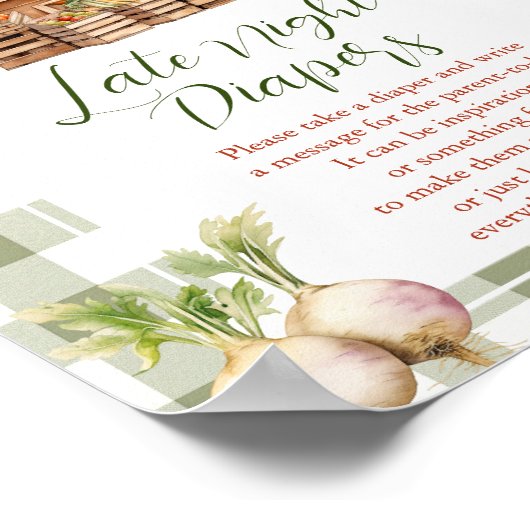 Vor Ort gebaute Baby-Dusche Spätabwinken Poster (Ecke)