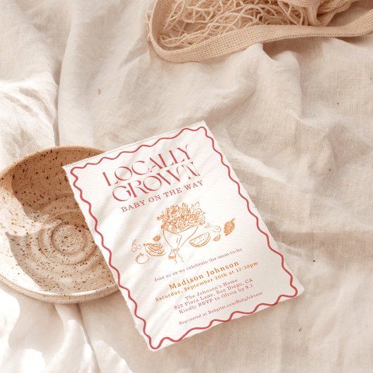 Vor Ort gebaute Baby Farmer's Market Babydusche Einladung