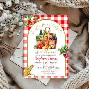 Vor Ort gebaute Baby Farmer's Market Babydusche Einladung