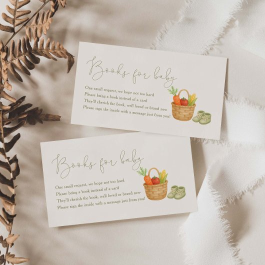 Vor Ort gebaute Babyduschbücher für Kinder Begleitkarte