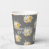 Vor Ort gebaute Babydusche | Colorblock GRAU Pappbecher (Rückseite)