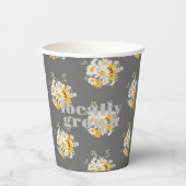 Vor Ort gebaute Babydusche | Colorblock GRAU Pappbecher (Vorderseite)