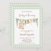 Vor Ort gebaute Babydusche Einladung (Vorne/Hinten)