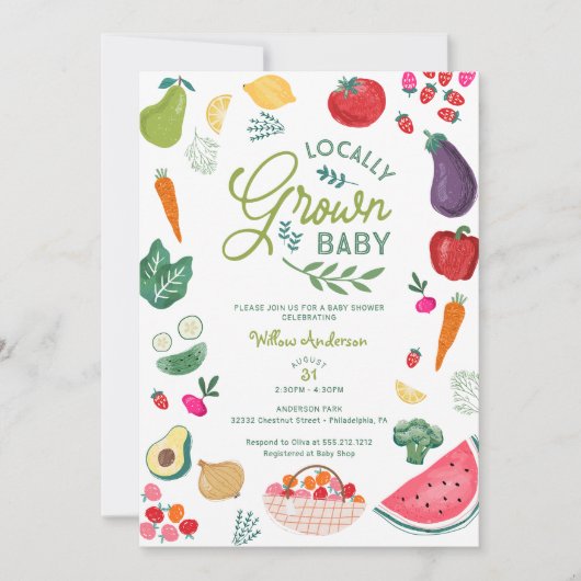 Vor Ort gebaute Babydusche Einladung (Vorderseite)