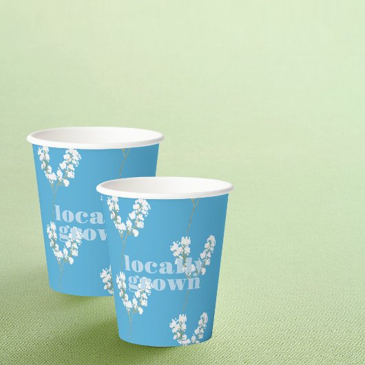 Vor Ort gebaute Babydusche | Farbblock BLAUE Pappbecher