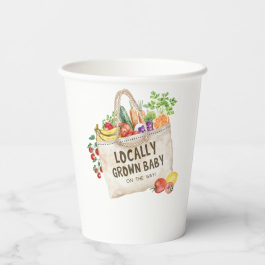 Vor Ort gebaute Babydusche Pappbecher (Rückseite)