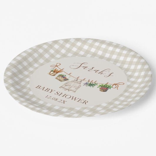 Vor Ort gebaute Babydusche Pappteller (Schrägansicht)