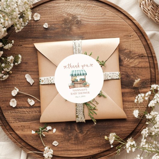 Vor Ort gebaute Babydusche Runder Aufkleber