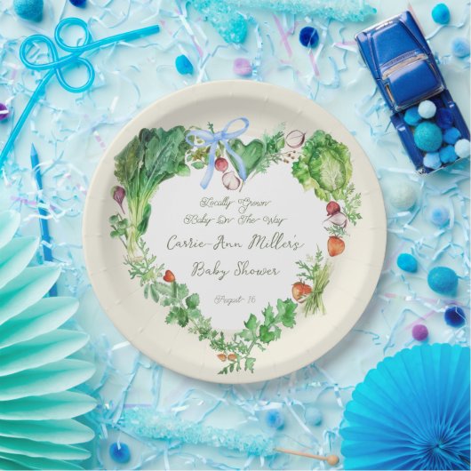 Vor Ort gebautes Baby auf dem Weg zur Babydusche Pappteller (Party)