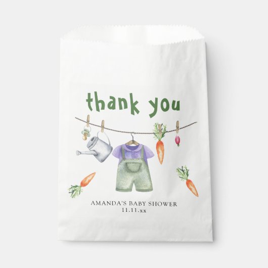 Vor Ort gewachsene Babydusche danke Geschenktütchen (Vorderseite)