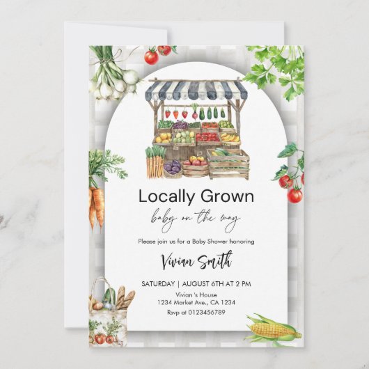 Vor Ort gezüchtete Babydusche - Niedlich Einladung (Vorderseite)