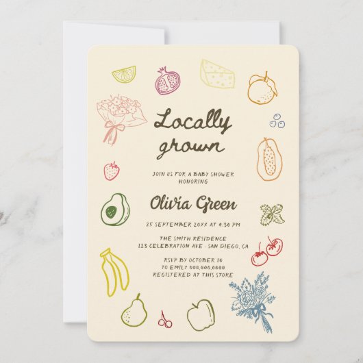 Vor Ort gezüchtete Kinderdusche Einladung (Vorderseite)