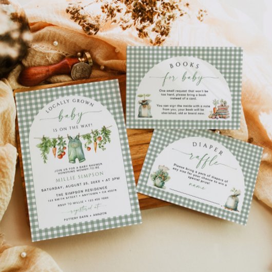 Vor Ort gezüchtete Kinderdusche Grün Einladung