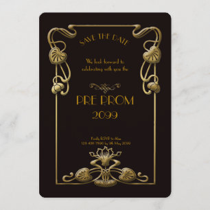 Vor PromJunior, großes Gatsby, Gold, schwarz Save The Date