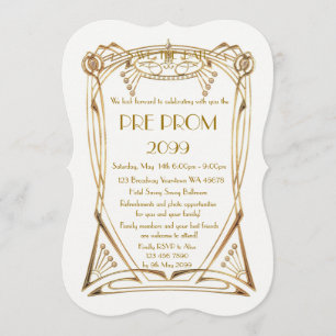 Vor PromJunior, großes Gatsby, Gold, Weiß, Klammer Save The Date