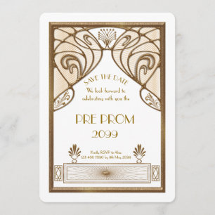 Vor PromJunior, großes Gatsby, Gold, weiß Save The Date