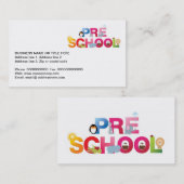 vor Schulwort in den Spaßbuchstaben Visitenkarte (Vorne/Hinten)