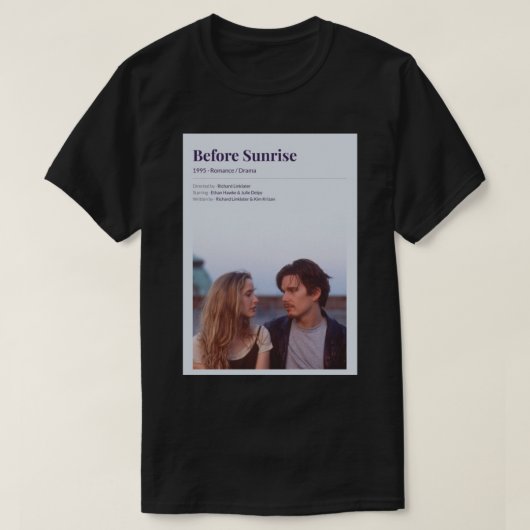 Vor Sunrise (1995) Richard Linklater Movie T-Shirt (Design vorne)