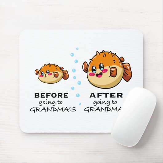 Vor und nach dem Besuch in Oma Funny Nana Mousepad (Mit Mouse)