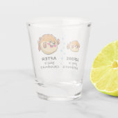 Vor und nach dem Besuch in Oma Funny Nana Schnapsglas (Rückseite)