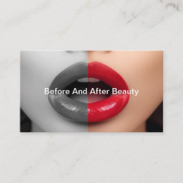 Vor und nach Schönheit und Schminke Visitenkarte