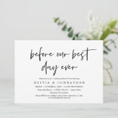 Vor unserem allerbesten Tag, Hochzeitsessen Probe Einladung (Stehend Vorderseite)