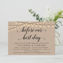 Vor unserem besten Tag, Hochzeit Probe, Kraft Einladung