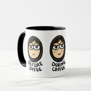 Vor/während/nach Kaffee Tasse