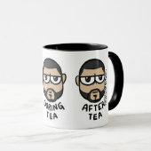 Vor/während/nach Tee Tasse (VorderseiteRechts)
