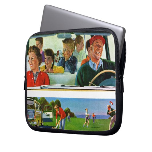 Vor, während u. nach Picknick Laptopschutzhülle (Vorderseite Links)