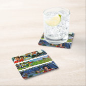 Vor, während u. nach Picknick Rechteckiger Pappuntersetzer (Vor Ort)