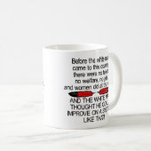 Vor weißem Mann kamen 2 USA Kaffeetasse (VorderseiteRechts)