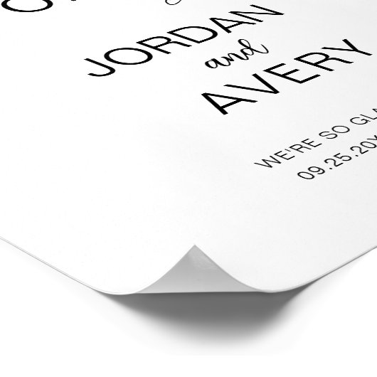 Vor Welcom Minimalistische Probe Poster (Ecke)