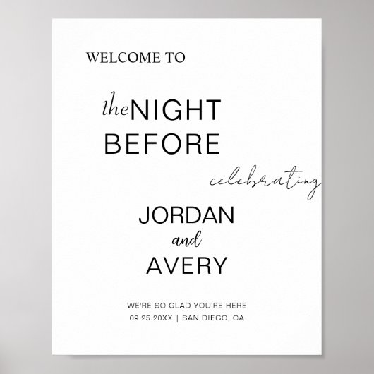 Vor Welcom Minimalistische Probe Poster (Vorne)