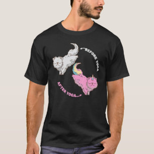 Vor Yoga Nach Yoga Perserkatze Joga Meditation T-Shirt