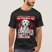 Vor Zombies, um Golden Retriever Hund H Retten T-Shirt (Vorderseite)